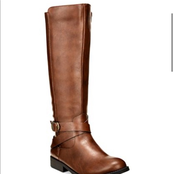Style & Co Cognac Madixe Wide-Calf Riding Boots - Picture 6 of 8
